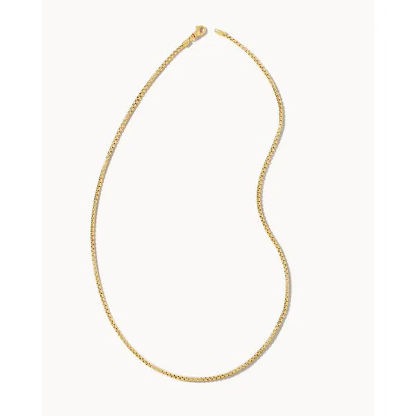 Beck Thin Round Box Chain Necklace 18K Gold Vermeil Gray's Jewelers Bespoke Saint James, NY