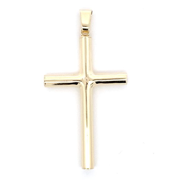 Sterling Silver Gold Plated Cross Charm Gray's Jewelers Bespoke Saint James, NY