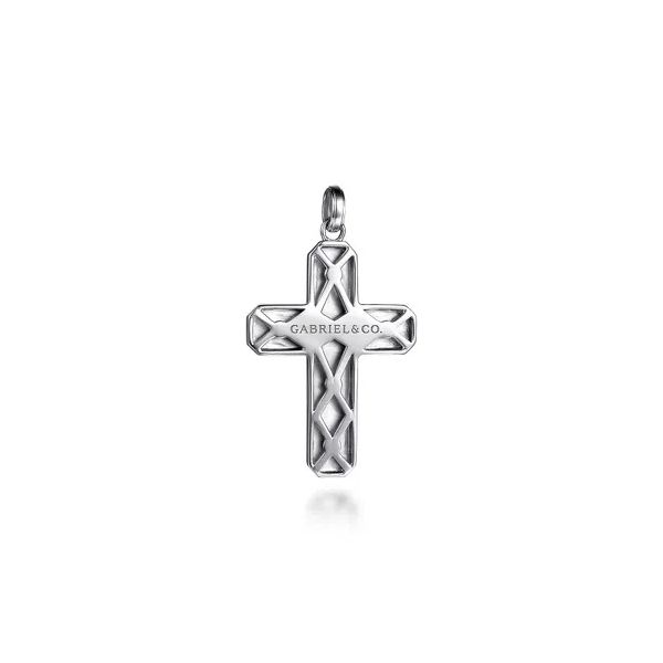 Men's Sterling Silver Cross Pendant Image 2 Gray's Jewelers Bespoke Saint James, NY