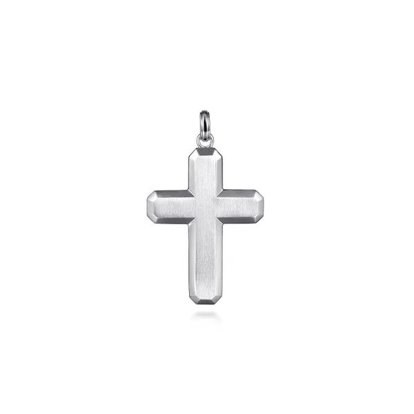 Men's Sterling Silver Cross Pendant Gray's Jewelers Bespoke Saint James, NY