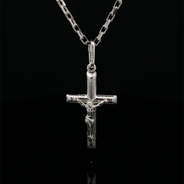 Sterling Silver Crucifix Charm Gray's Jewelers Bespoke Saint James, NY