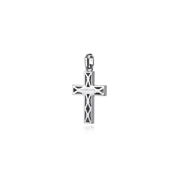 Sterling Silver Geometric Cross Pendant Image 2 Gray's Jewelers Bespoke Saint James, NY
