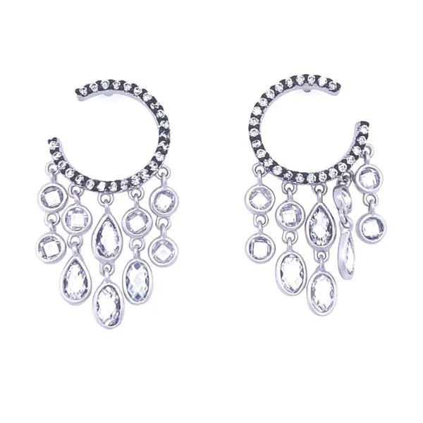 Sterling Silver C- Hoop Chandelier Earrings Gray's Jewelers Bespoke Saint James, NY