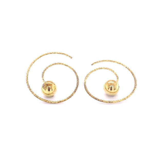 GOLD OVER STERLING SILVER .925 SPIRAL HOOP EARRING Gray's Jewelers Bespoke Saint James, NY