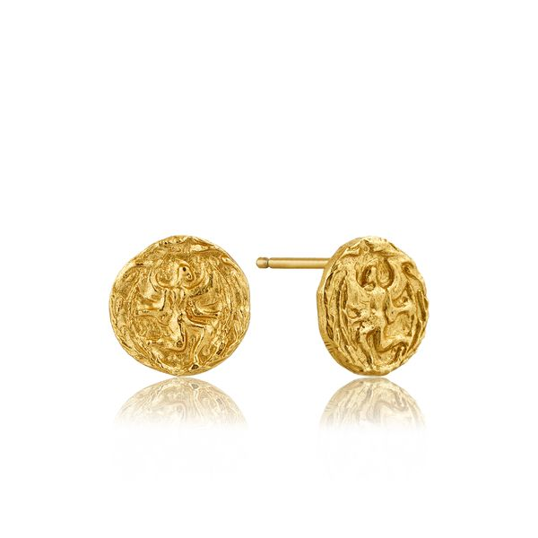 Gold Boreas Stud Earrings Gray's Jewelers Bespoke Saint James, NY