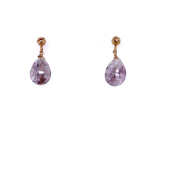 Sterling Silver Gold Plated Natural Stone Pink/Purple Post Earrings Gray's Jewelers Bespoke Saint James, NY