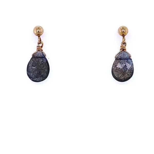 Sterling Silver Gold Plated Natural Stone Blue/Purple Post Earrings Gray's Jewelers Bespoke Saint James, NY