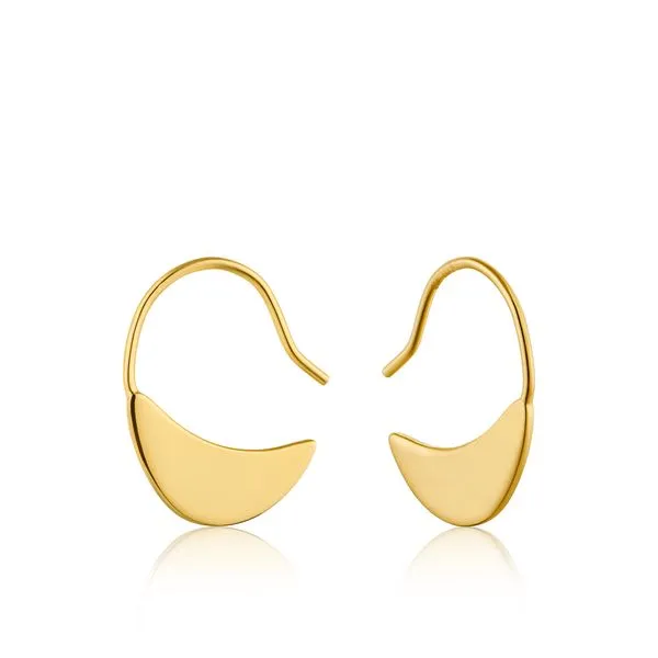 Gold Geometry Hook Earrings Gray's Jewelers Bespoke Saint James, NY