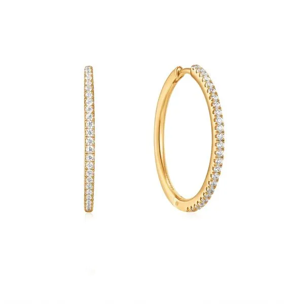 Gold Glam Hoop Earrings Gray's Jewelers Bespoke Saint James, NY