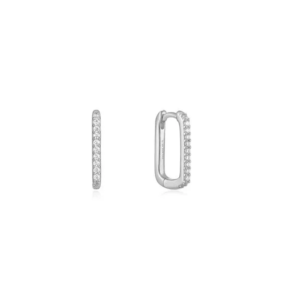 Silver Glam Oval Hoop Earrings Gray's Jewelers Bespoke Saint James, NY