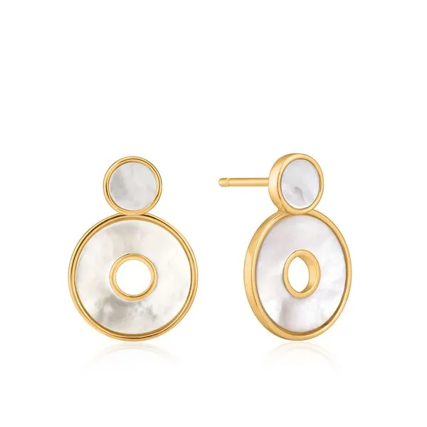 Gold Mother Of Pearl Disc Ear Jackets Gray's Jewelers Bespoke Saint James, NY