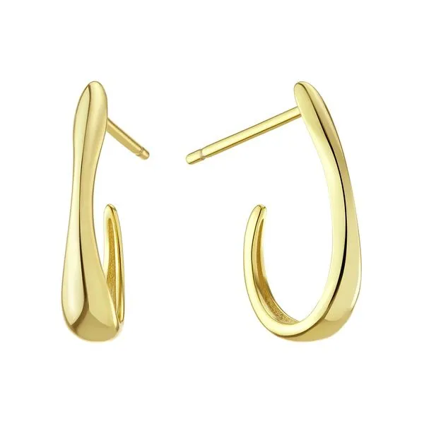 Sterling Silver Gold Plated Mini J Hoop Earring Gray's Jewelers Bespoke Saint James, NY