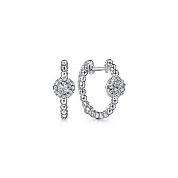 Sterling Silver Bujukan White Sapphire Pave Huggie Earrings Gray's Jewelers Bespoke Saint James, NY