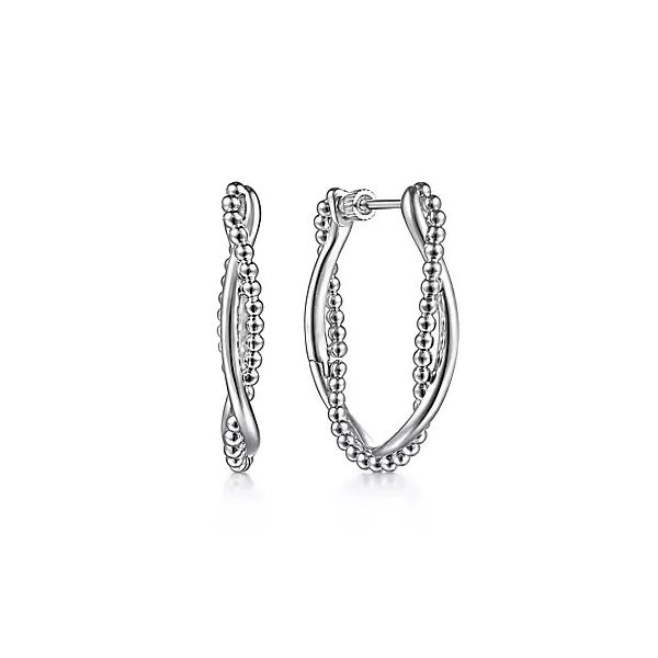 Sterling Silver Bujukan Intricate Hoop Earrings Gray's Jewelers Bespoke Saint James, NY