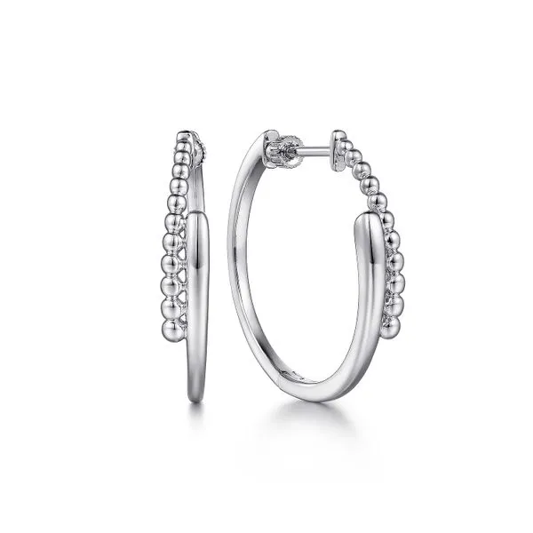 Sterling Silver 30mm Bujukan Bypass Classic Hoop Earrings Gray's Jewelers Bespoke Saint James, NY