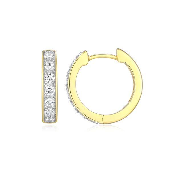 Chloe Huggie Earrings in 14K Yellow Gold-Plated Sterling Silver Gray's Jewelers Bespoke Saint James, NY