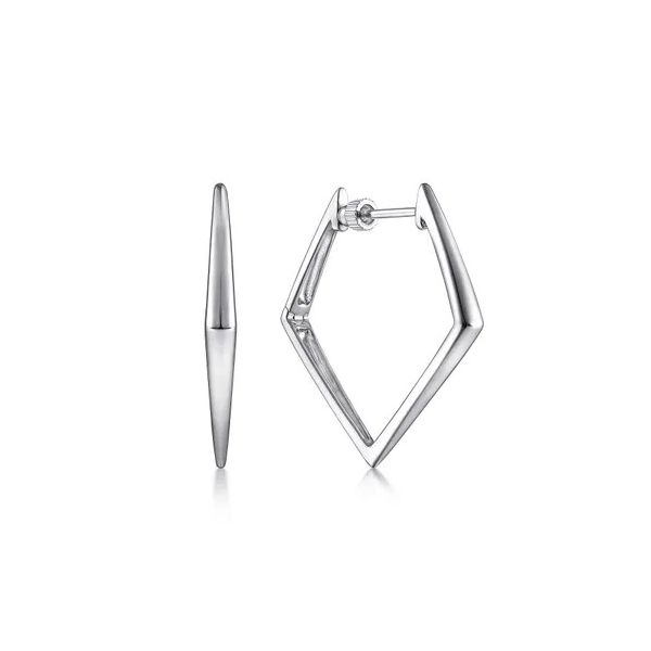 Sterling Silver Geometric Classic Hoop Earrings Gray's Jewelers Bespoke Saint James, NY