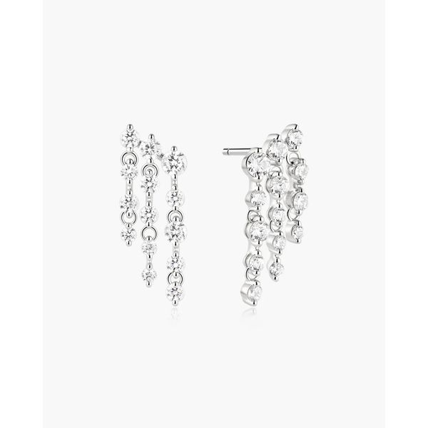 Silver Triple Fringe Stud Earrings Gray's Jewelers Bespoke Saint James, NY