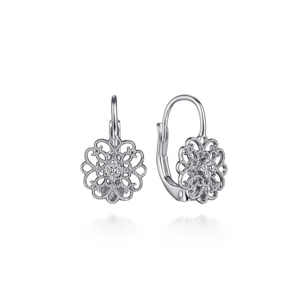 Sterling Silver White Sapphire Vintage Drop Earrings Gray's Jewelers Bespoke Saint James, NY