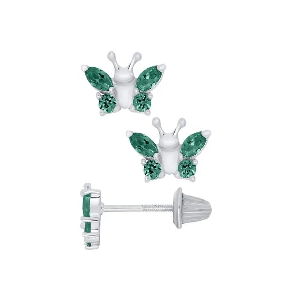 Children's Sterling Silver Earrings - May Cubic Zirconia Gray's Jewelers Bespoke Saint James, NY