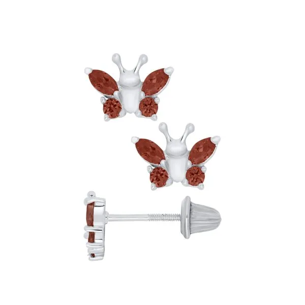 Children's Sterling Silver Earrings - January Cubic Zirconia Gray's Jewelers Bespoke Saint James, NY