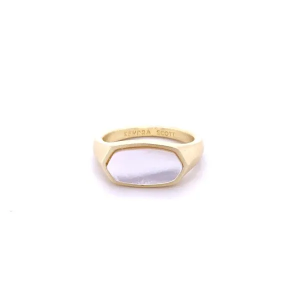 Mel Ring Gold Ivory Mother of Pearl Gray's Jewelers Bespoke Saint James, NY