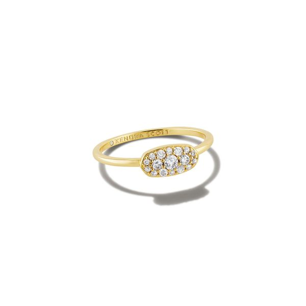 Grayson Gold Band Ring in White Crystal Gray's Jewelers Bespoke Saint James, NY