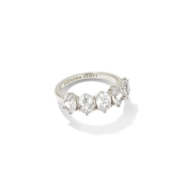 Cailin Silver Crystal Band Ring in White Crystal Gray's Jewelers Bespoke Saint James, NY