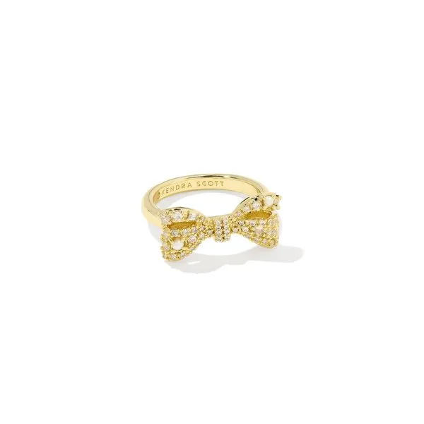 Krista Bow Cocktail Ring Gold White Mix 7 Gray's Jewelers Bespoke Saint James, NY