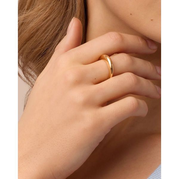 18K Yellow Gold Plated Lou Stacking Ring Image 2 Gray's Jewelers Bespoke Saint James, NY