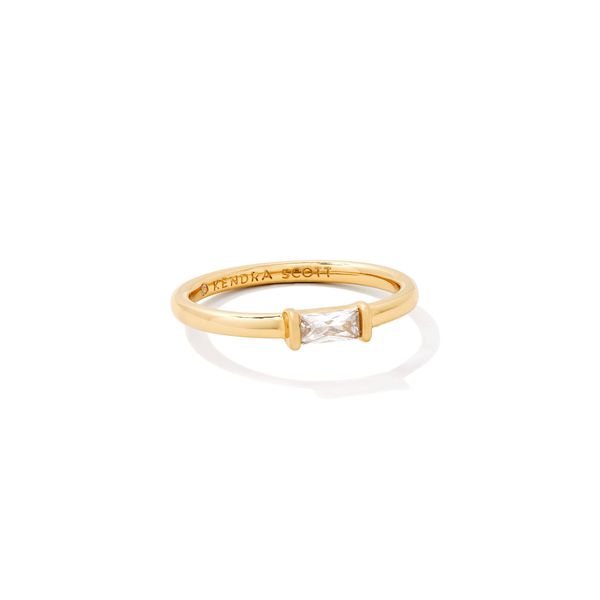 Juliette Band Ring Gold White Crystal Gray's Jewelers Bespoke Saint James, NY