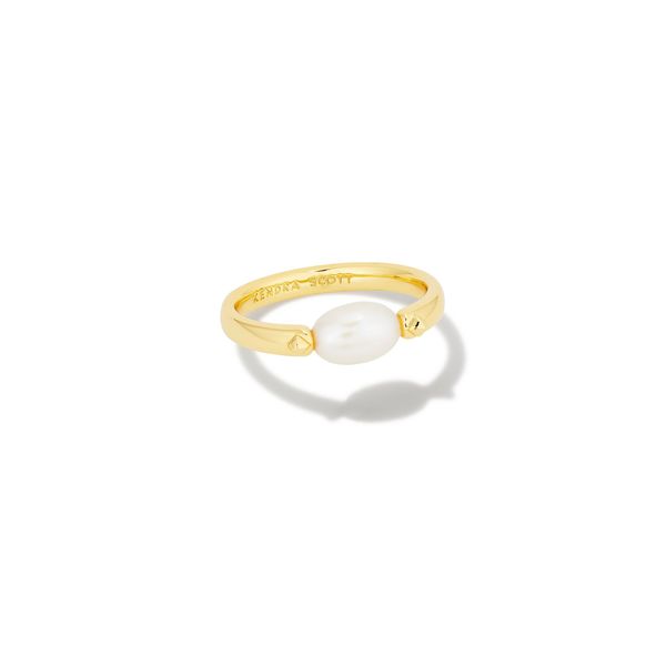 Leighton Pearl Band Ring Gold White Pearl Gray's Jewelers Bespoke Saint James, NY