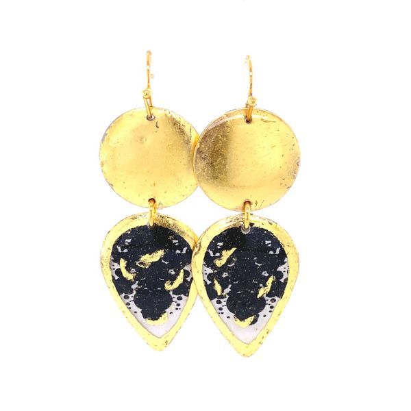 Sterling Silver Gold Plated Rorschach Mini Teardrop Earrings Gray's Jewelers Bespoke Saint James, NY