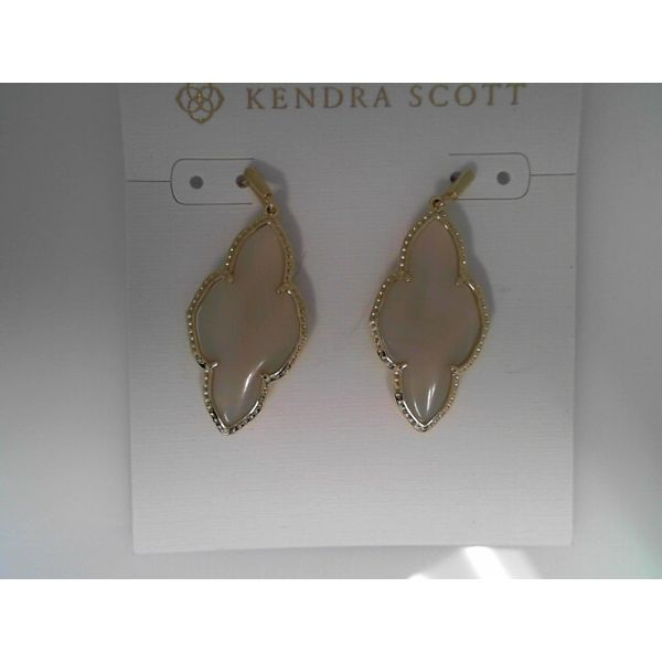 Abbie Gold Drop Earrings In Gray Banded Agate Gray's Jewelers Bespoke Saint James, NY