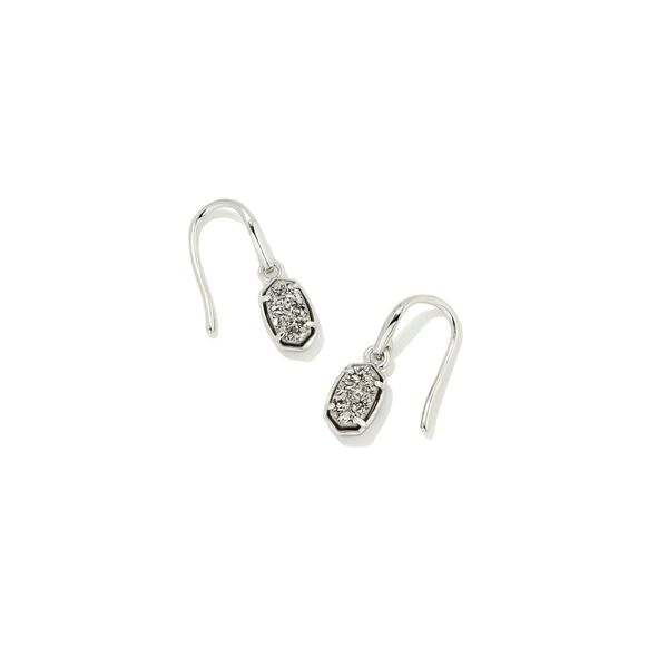 Emilie Silver Drop Earrings In Platinum Drusy Gray's Jewelers Bespoke Saint James, NY