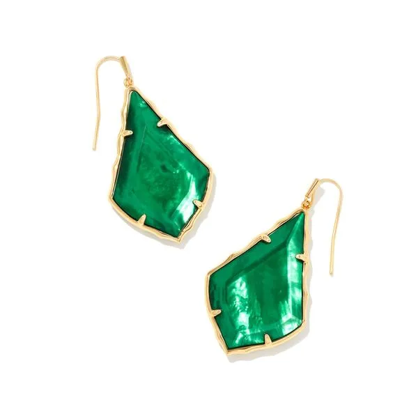 Alex Gold Faceted Drop Earrings in Emeral Illusion Gray's Jewelers Bespoke Saint James, NY