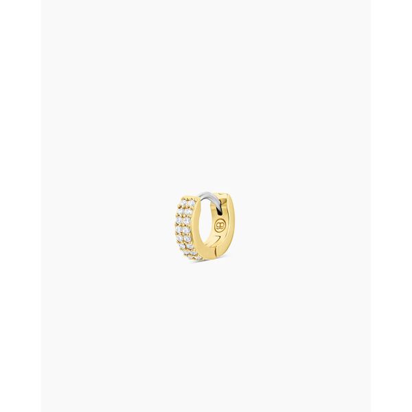 Wilder Shimmer Yellow Gold Plated Cubic Zirconia Single Huggie Earrring Gray's Jewelers Bespoke Saint James, NY