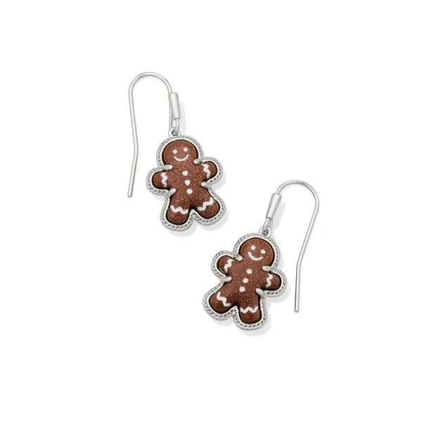 Gingerbread Drop Earrings Silver Brown Goldstone Gray's Jewelers Bespoke Saint James, NY