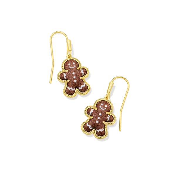 Gingerbread Drop Earrings Gold Brown Goldstone Gray's Jewelers Bespoke Saint James, NY