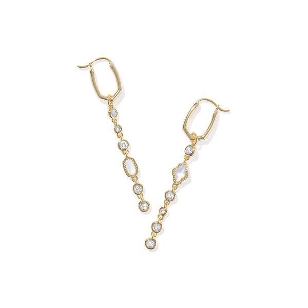 Mini Elisa Abbie Huggie Earrings Gold White Mix Gray's Jewelers Bespoke Saint James, NY