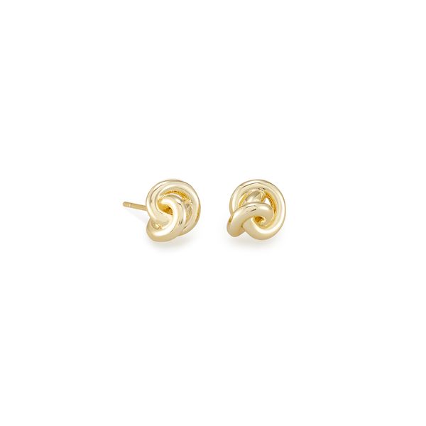 Presleigh Knot Stud Earrings Gold Metal Gray's Jewelers Bespoke Saint James, NY