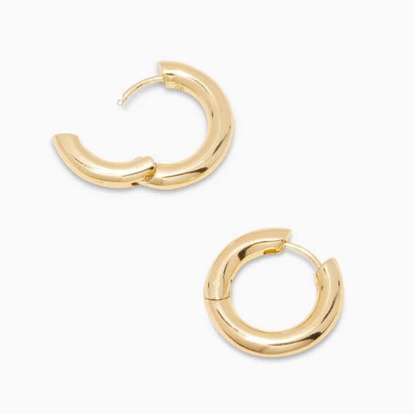 18K Yellow Gold Plated Lou Huggie Earrings Gray's Jewelers Bespoke Saint James, NY