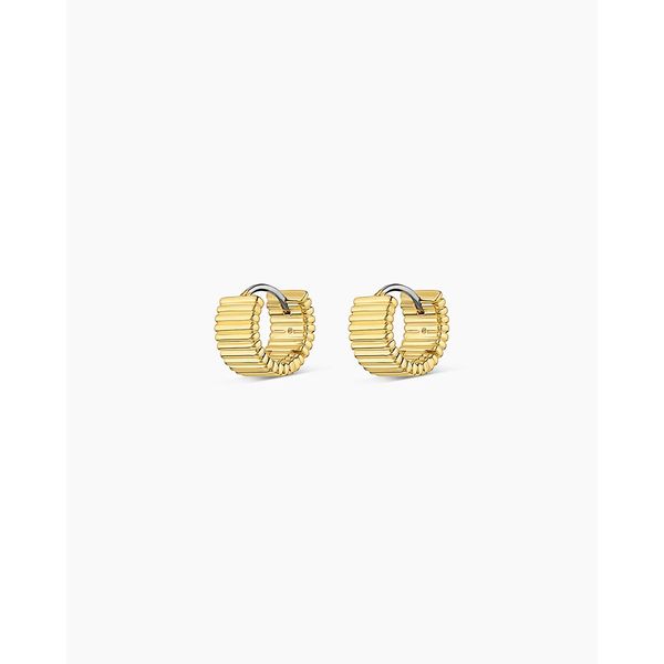 Catalina Yellow Gold Plated Huggie Earrings Gray's Jewelers Bespoke Saint James, NY