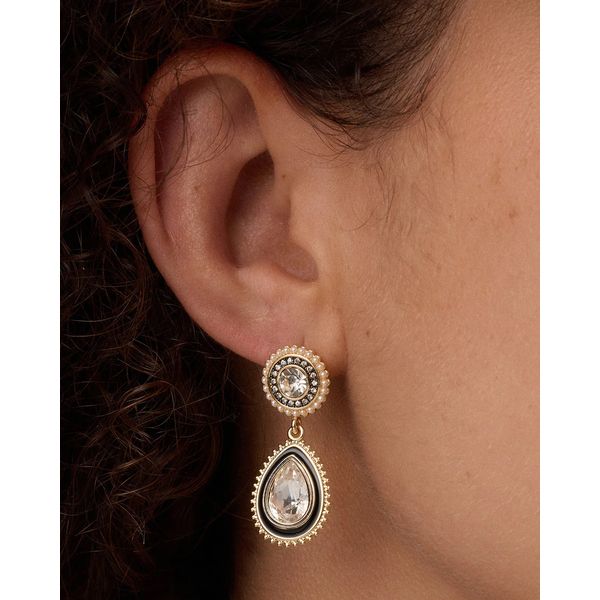 18K Yellow Gold Plated Vintage Drop Earrings Image 2 Gray's Jewelers Bespoke Saint James, NY