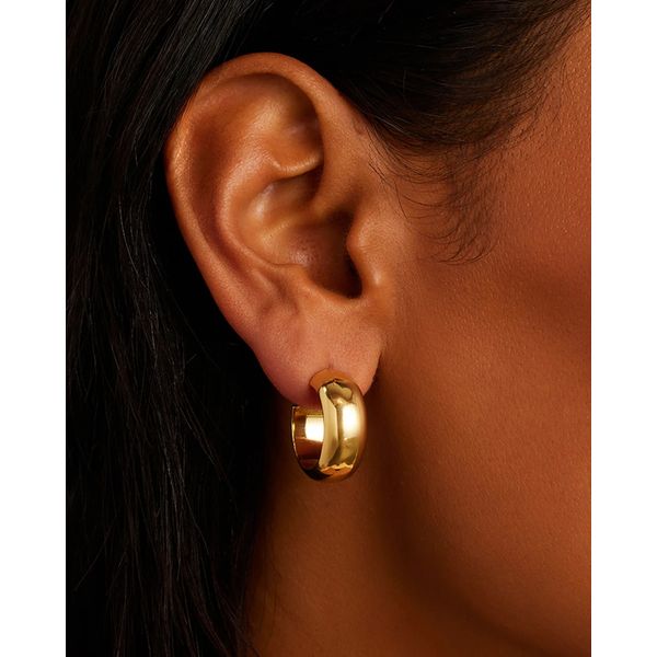 18K Yellow Gold Plated Paseo Small Hoops Image 2 Gray's Jewelers Bespoke Saint James, NY