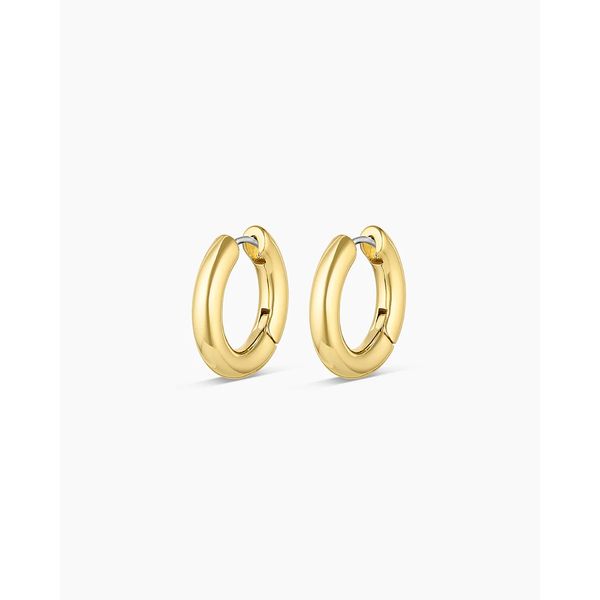 Lou Hoops Yellow Gold Plated Earrings Gray's Jewelers Bespoke Saint James, NY