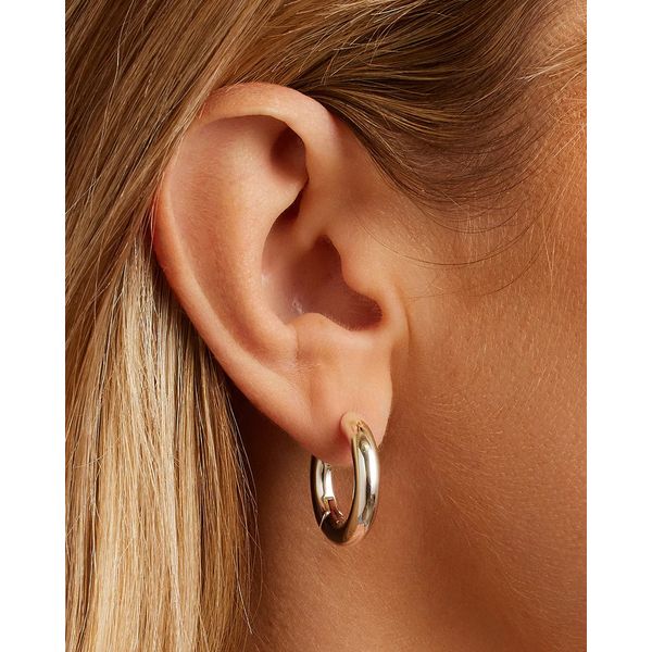 Lou Hoops Silver Plated Earrings Image 2 Gray's Jewelers Bespoke Saint James, NY