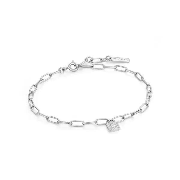 Silver Chunky Chain Padlock Bracelet Gray's Jewelers Bespoke Saint James, NY