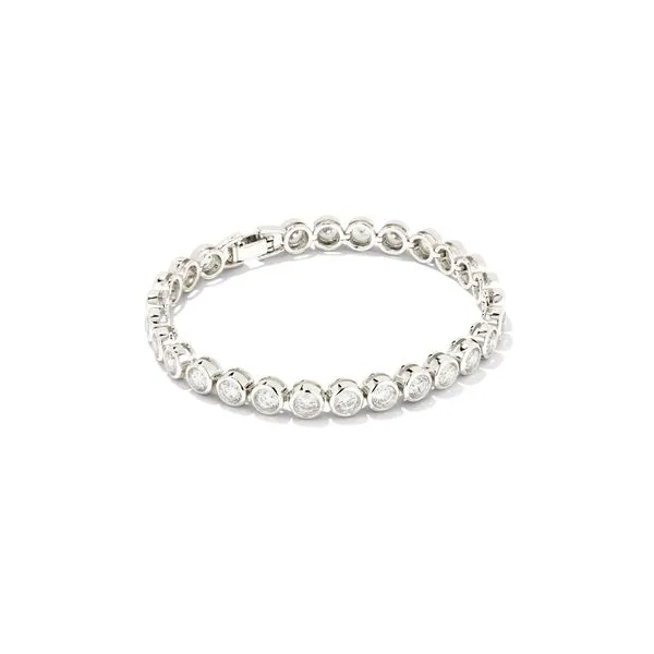 Carmen Bright Silver Tennis Bracelet in White Crystal Gray's Jewelers Bespoke Saint James, NY