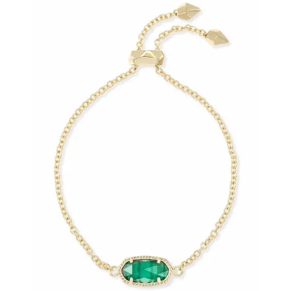 Elaina Gold Adjustable Chain Bracelet in Emerald Cats Eye Gray's Jewelers Bespoke Saint James, NY